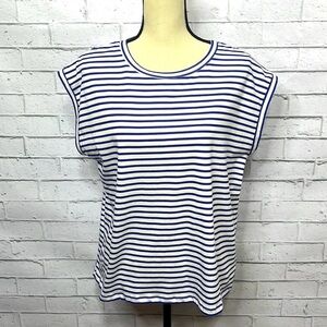 Compania Fantastica Relaxed‎ Fit Muscle Tee in Blue and White Stripes